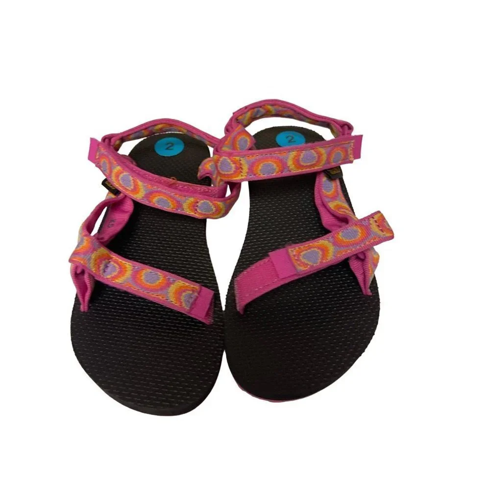 NEW! Teva Original Universal Pink Sandals Aztec Adjustable Shoes Girl's Size 5